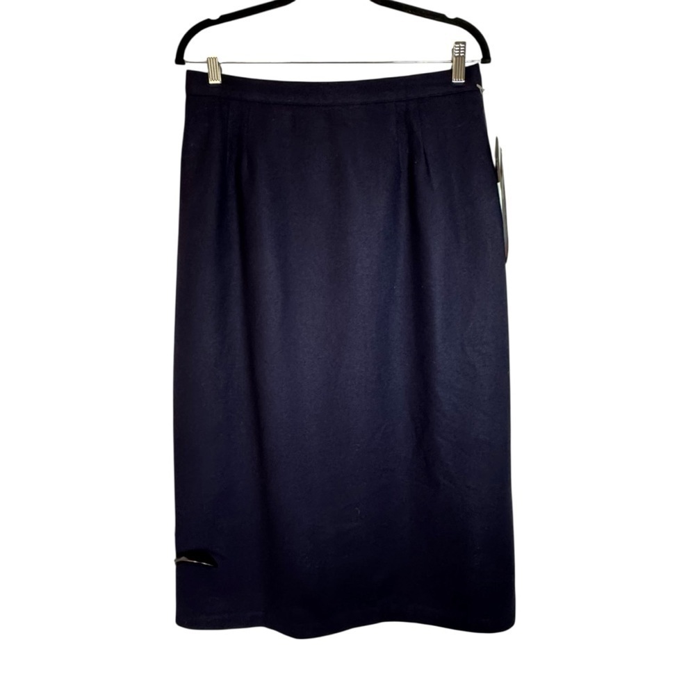 NWT Briggs New York Classic 100% Wool Navy Size 16 Pencil Skirt